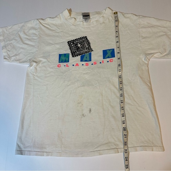 Vintage 1989 Op Ocean Pacific Surf T-Shirt Neon Single Stitch 2 Sided - Picture 7 of 9